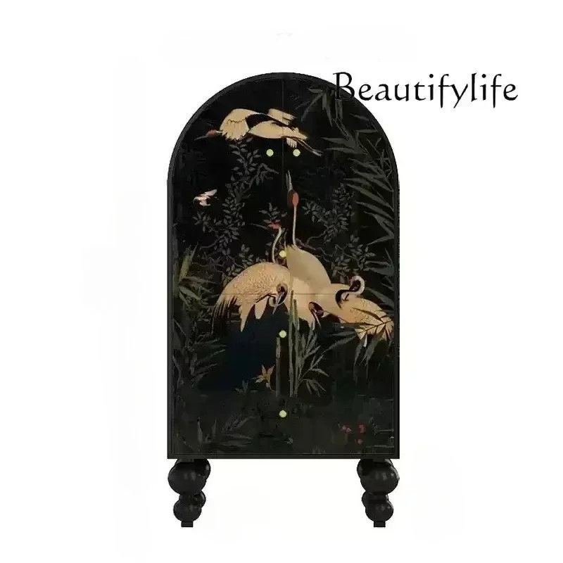 

LXFrench Chinese style solid wood dining side cabinet living room storage decorative chest of drawersSSS