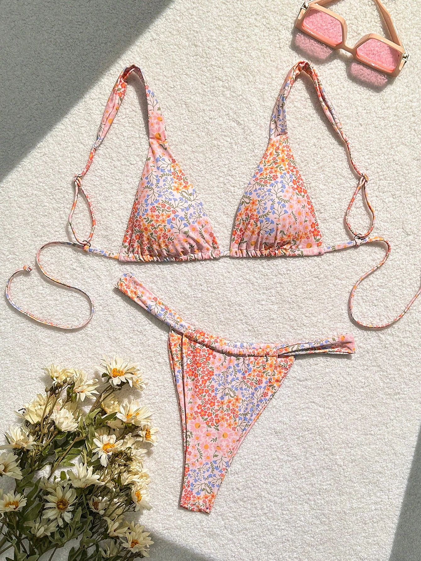 

Новый летний комплект бикини с регулируемыми бретелями и вставками для груди, удобный раздельный купальник для пляжного отдыха