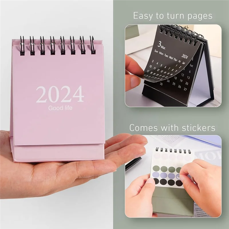 10 قطع من تقويم المكتب الصغير 2024، تقويم مكتب صغير 2023-2024 - يعمل من أكتوبر 2023 حتى ديسمبر 2024، تقويم مكتبي صغير متين