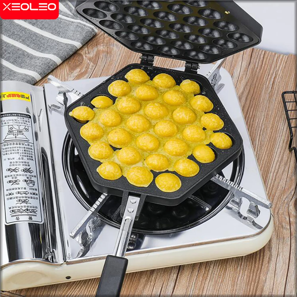 

XEOLEO Waffle Maker Mould Hongkong Waffle Machine Egg Puffs Mould Family Waffle Tableware Non-stick Coating DIY Muffins Plate