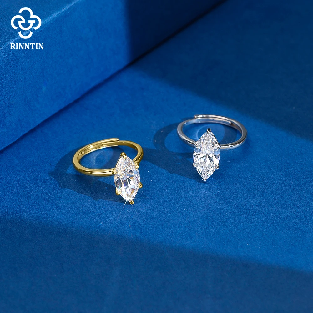 

Обручальные кольца Rinntin 8A с цирконом и серебром S925, сверкающее кольцо для свадебной вечеринки, кольцо вечности для женщин и девочек, ювелирные изделия LZR45