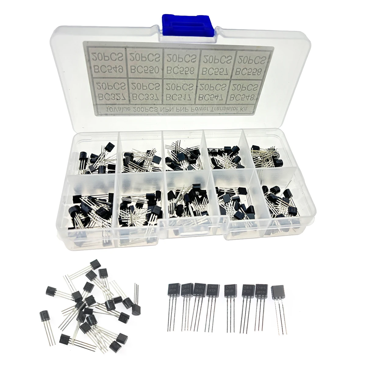 200Pcs Transistor Kit BC327 BC337 BC517 BC547 BC548 BC549 BC550 BC556 BC557 BC558 PNP NPN 10 Kinds TO-92 image 4