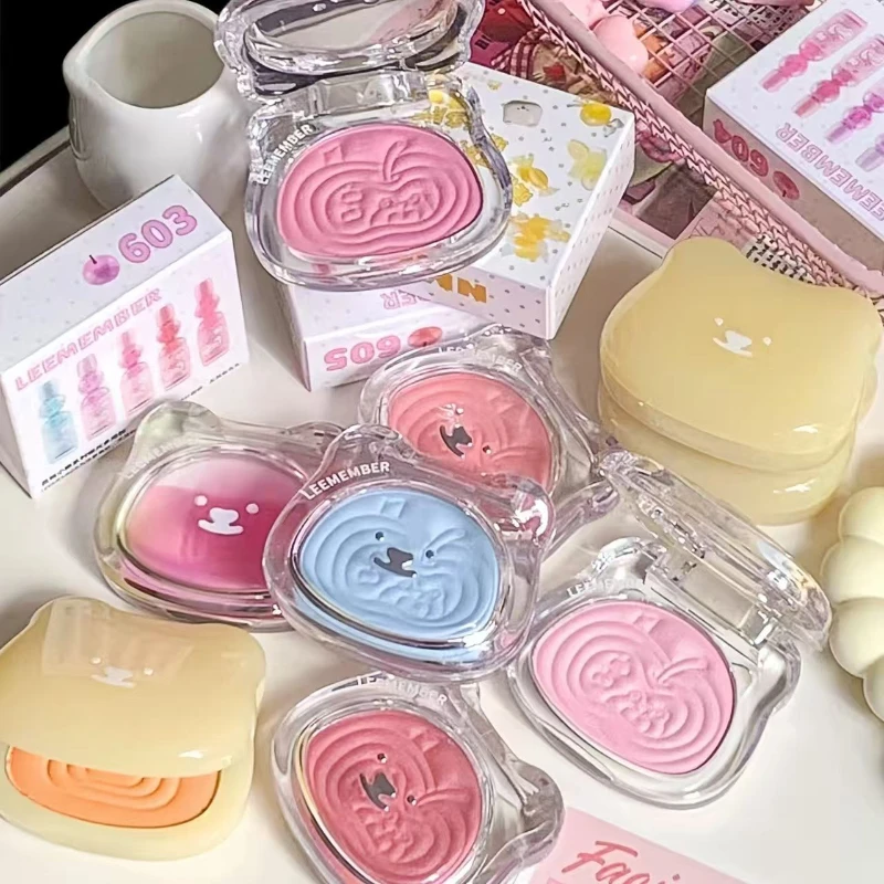 LEEMEMBER 메이크업 블러쉬 베어 새틴 워터 라이트 블러셔 다목적 크림 페이스 컨투어 브라이트닝 오랫동안 지속되는 뺨 화장품