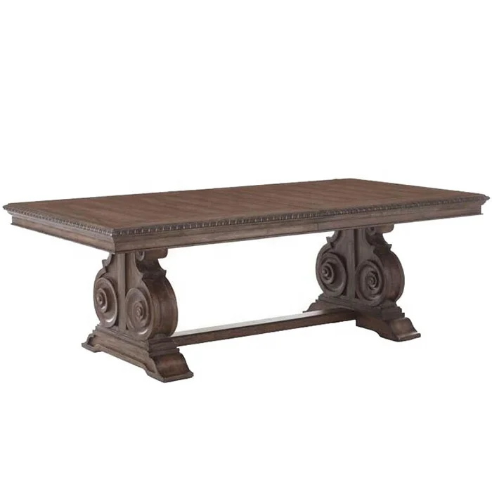 

Hot Selling French Vintage Luxury Solid Wood Oak Rectangle 10 Seater Dining Table