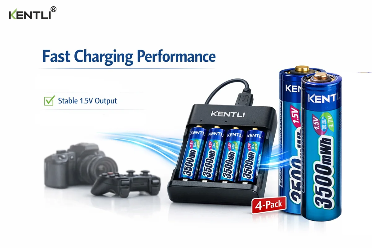 

KENTLI Battery aa Rechargeable 1.5V 3500mWh 2~20PCS Rechargeable Batteries & USB Charger for Toy Car Game Machine Mouse