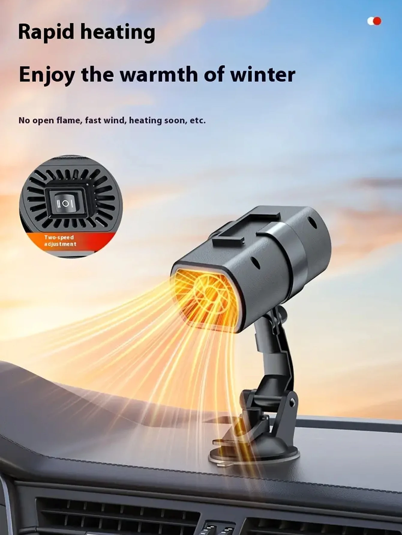 12V 120W Car Heater Portable Electric Heating Fan Automatic Windshield Dryer Defogging Demister Defroster for Cars Accessories