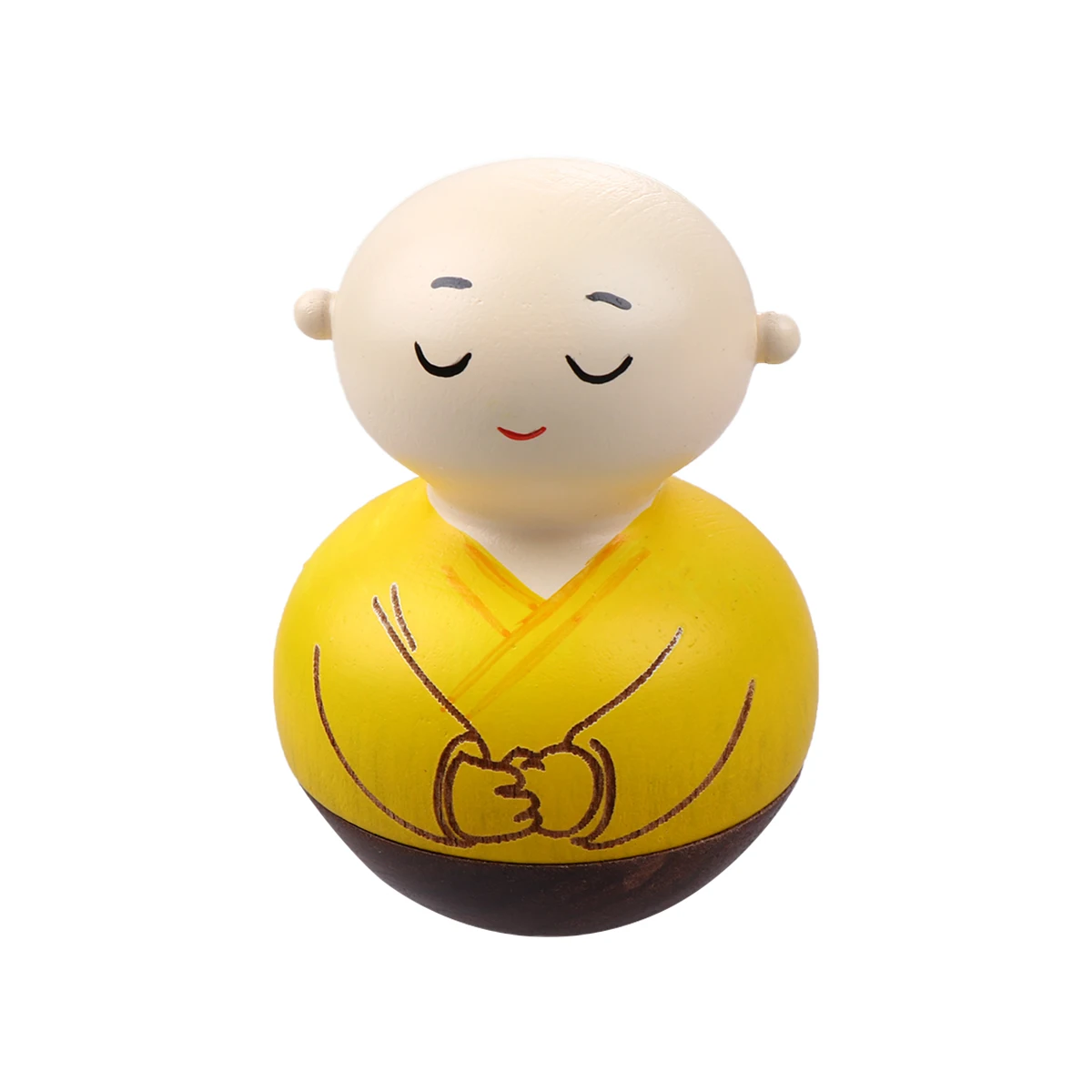

1pc Wooden Crafts Table Decoration Eco Friendly Monk Shape Tumbler Ornament Handcraft Desktop Toy Mini Model Home Decor