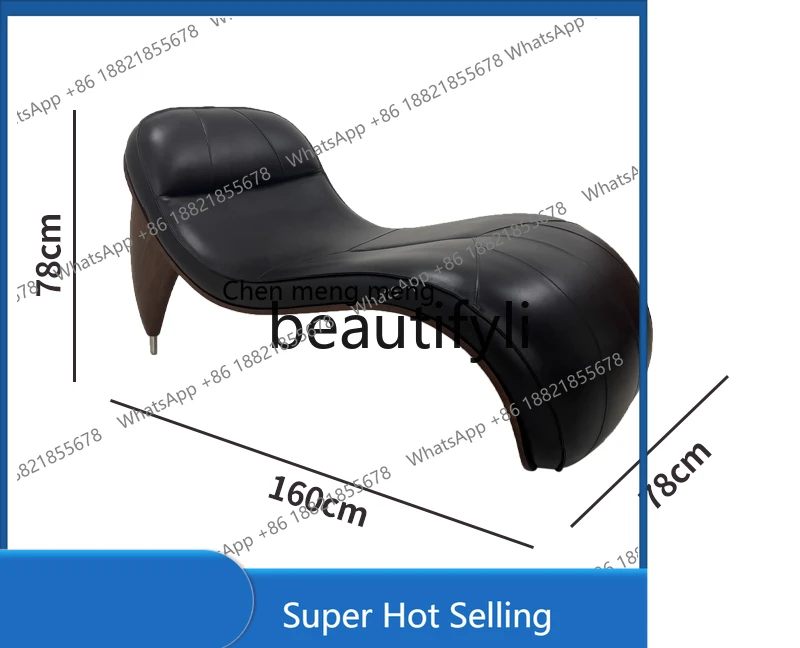 C6601 أريكة جلدية أوروبية فاخرة خفيفة واحدة كسول يمكن الجلوس والاستلقاء، أثاث أريكة عالي الجودة ملفوف بالجلد #1