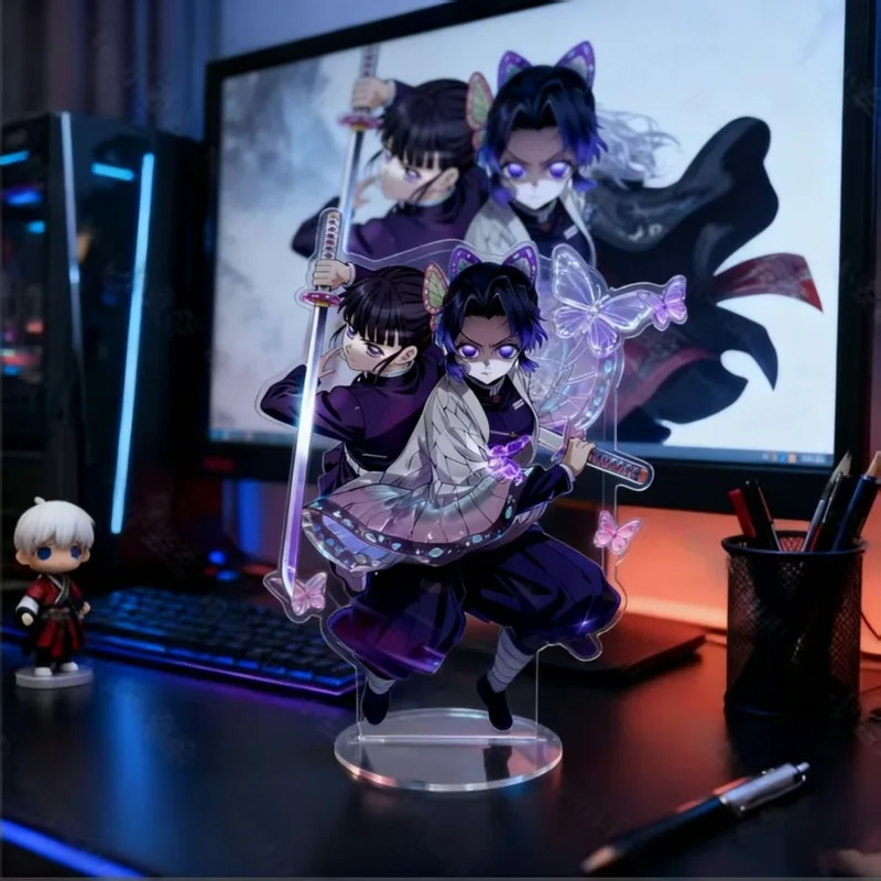 Neue Demon Slayer Infinite Series Insekten- & Blumen-Atmungsfigur, 10 cm Acryl-Standfigur, exquisite Desktop-Figur für Freunde & Sammler
