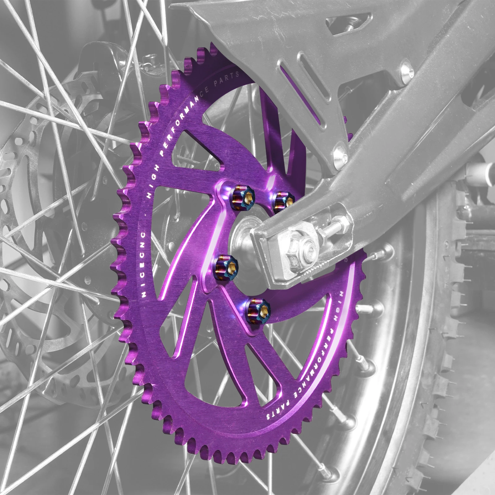 

NICECNC For Surron Light Bee X 58T Rear Sprocket & Rear Sprocket Bolts Screws For Sur-Ron Light Bee S L1E For Segway X160 X260