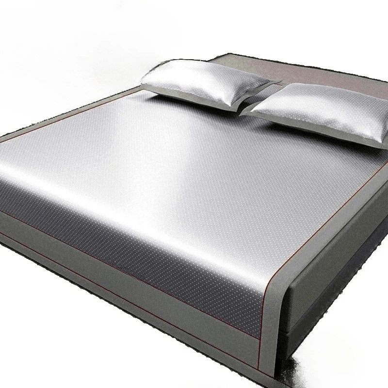 New high-grade antibacterial ice silk mat three-piece set, machine-washable bed hat model in summer