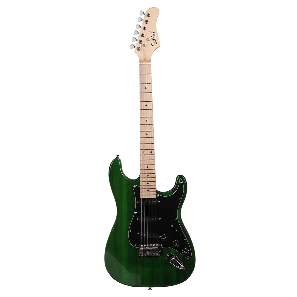 GST Basswood Electric Guitar Kit for Beginner With Bag Green