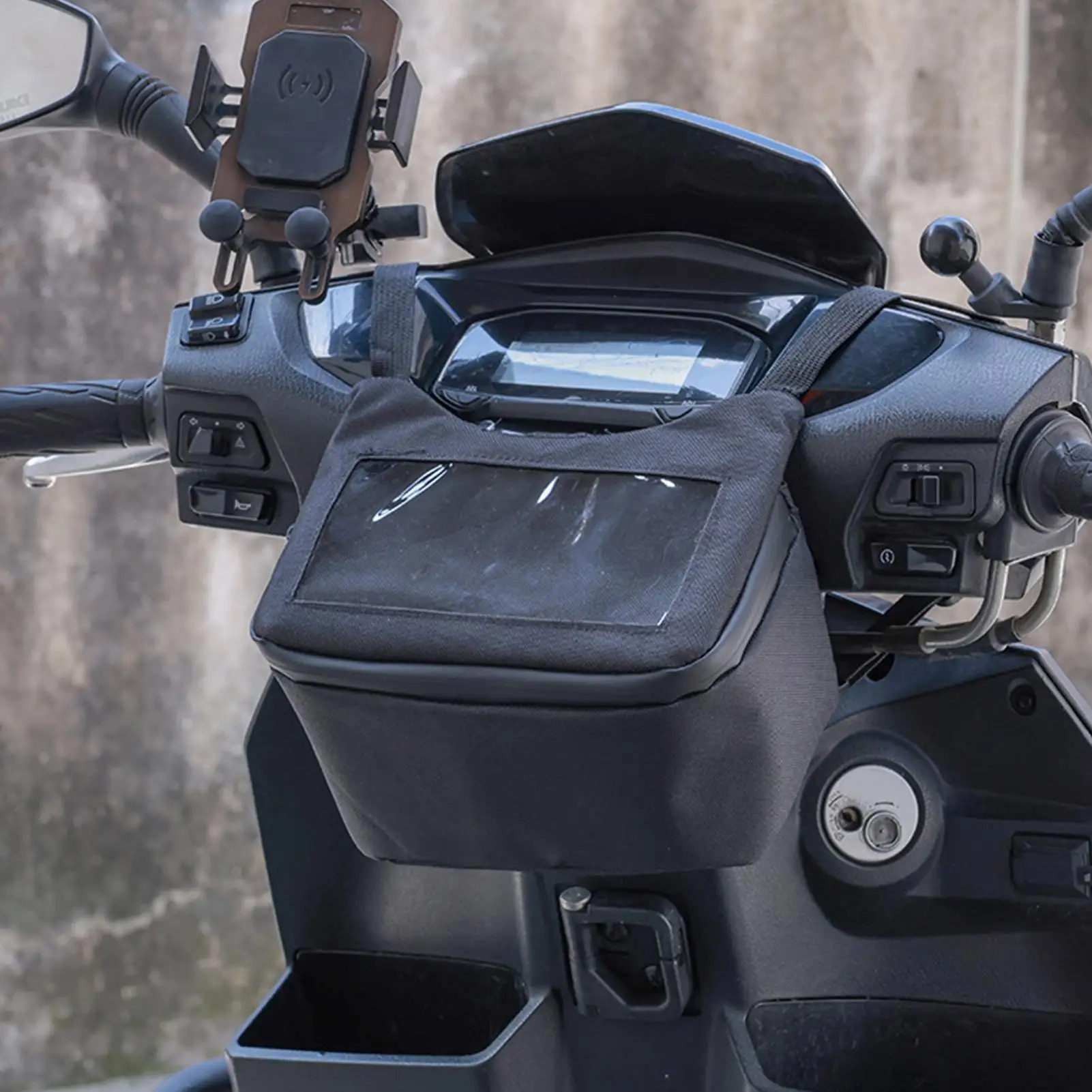 Motorcycle Tool Bag Waterproof Compartments Front Pouch Touchscreen Window Motorcycle Storage Bag For Motorbike Scooter Key