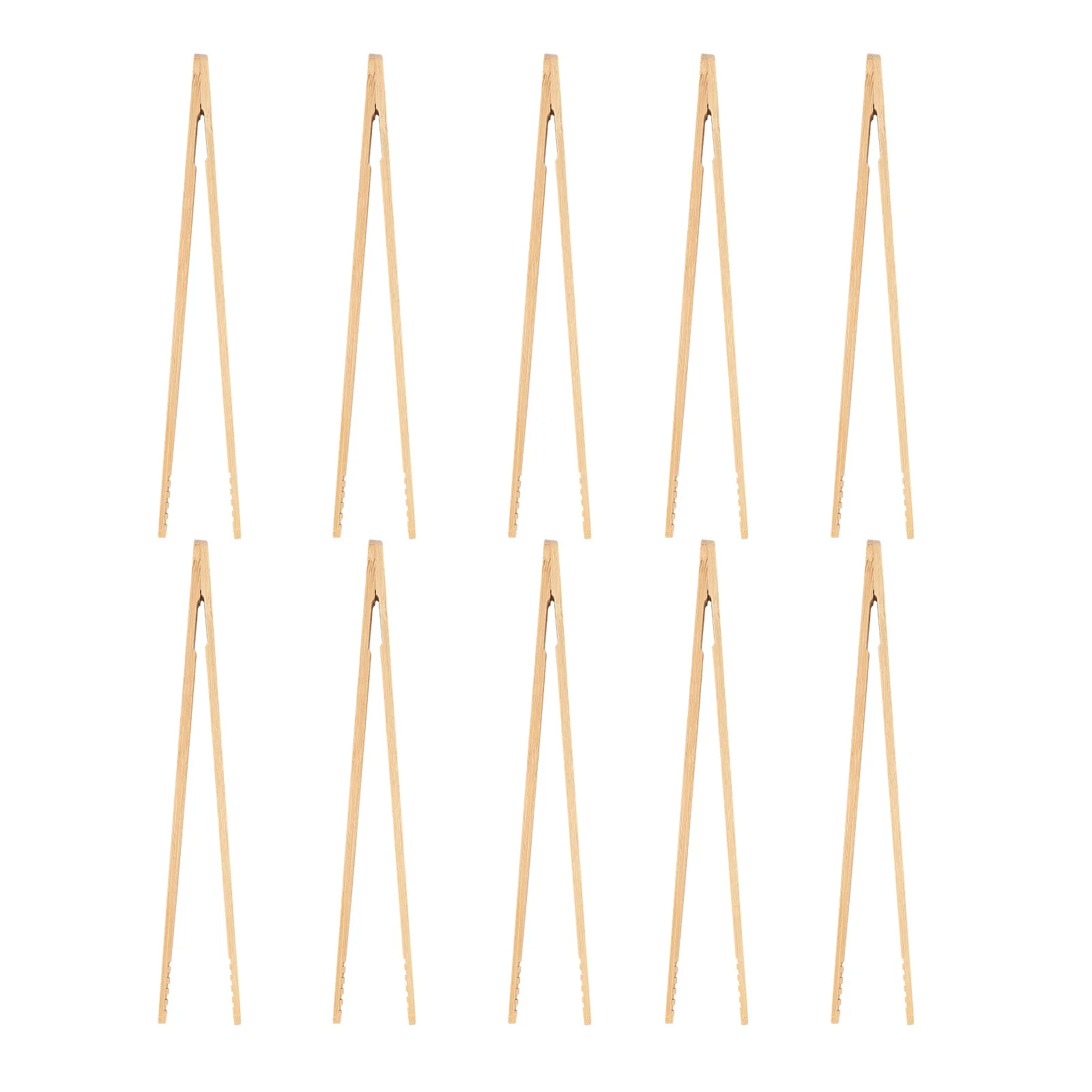 

10pcs Bamboo Clip Eco-Friendly Tongs For Lifting Tea Cups Cheese Fruits Vegetables Toast Serving Appetizers Kitchen Bar Tools