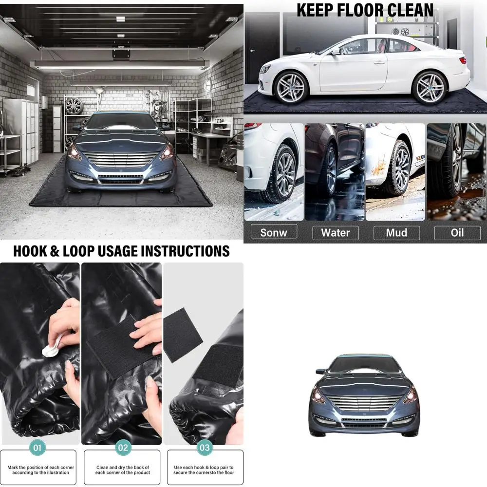 

Прочный нескользящий коврик для гаража 7'9 x 18' (ширина x длина) - водонепроницаемая защита для легковых автомобилей, внедорожников и грузовиков