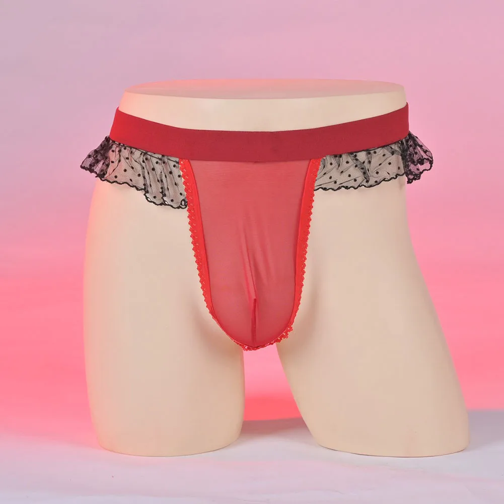 الرجال مثير سيسي ملخصات شبكة الدانتيل انظر من خلال مثلي الجنس سيسي الحقيبة الملابس الداخلية للرجل الساخن منخفضة الخصر سيور g-سلسلة الصيف الرجال سراويل