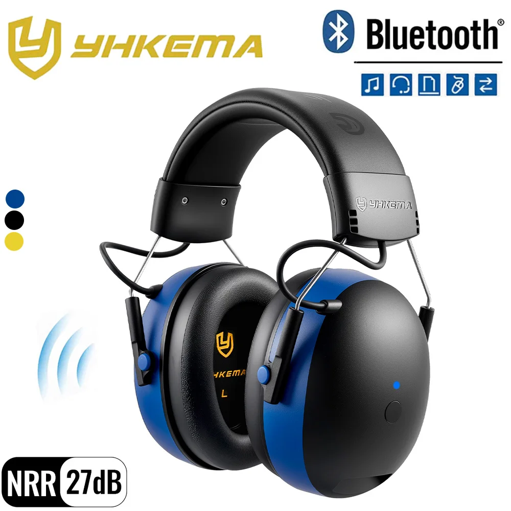 yhkema-eb20-bluetooth対応聴覚保護ヘッドセット-快適イヤーマフ-28db-nrr-芝刈り・建設作業用