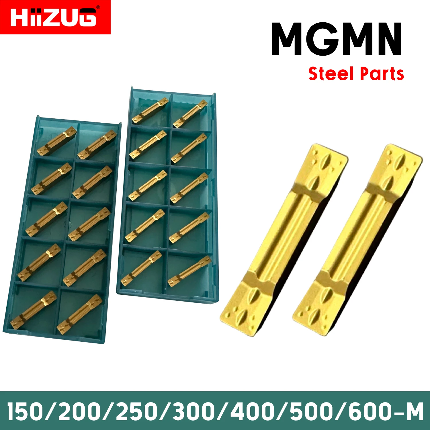 MGMN150 200 250 300 400 500 600-M Carbide Inserts Grooving Parting Turning Tool for Machining Steel Parts, 10pcs/1set