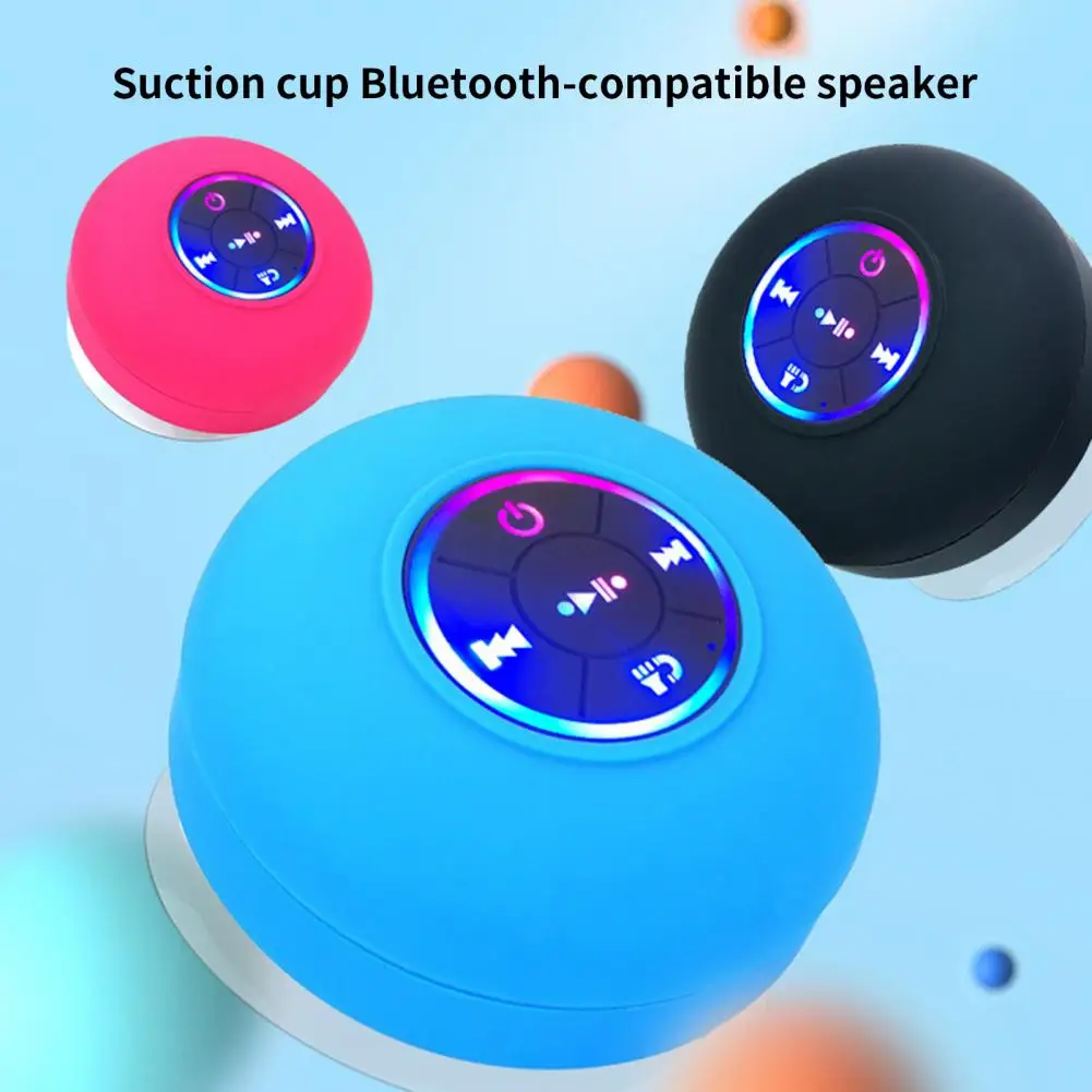 Wireless Speaker IPX4 Waterproof with Suction Cup Hands free Calling Great Bluetooth compatible Small Music Sound Box