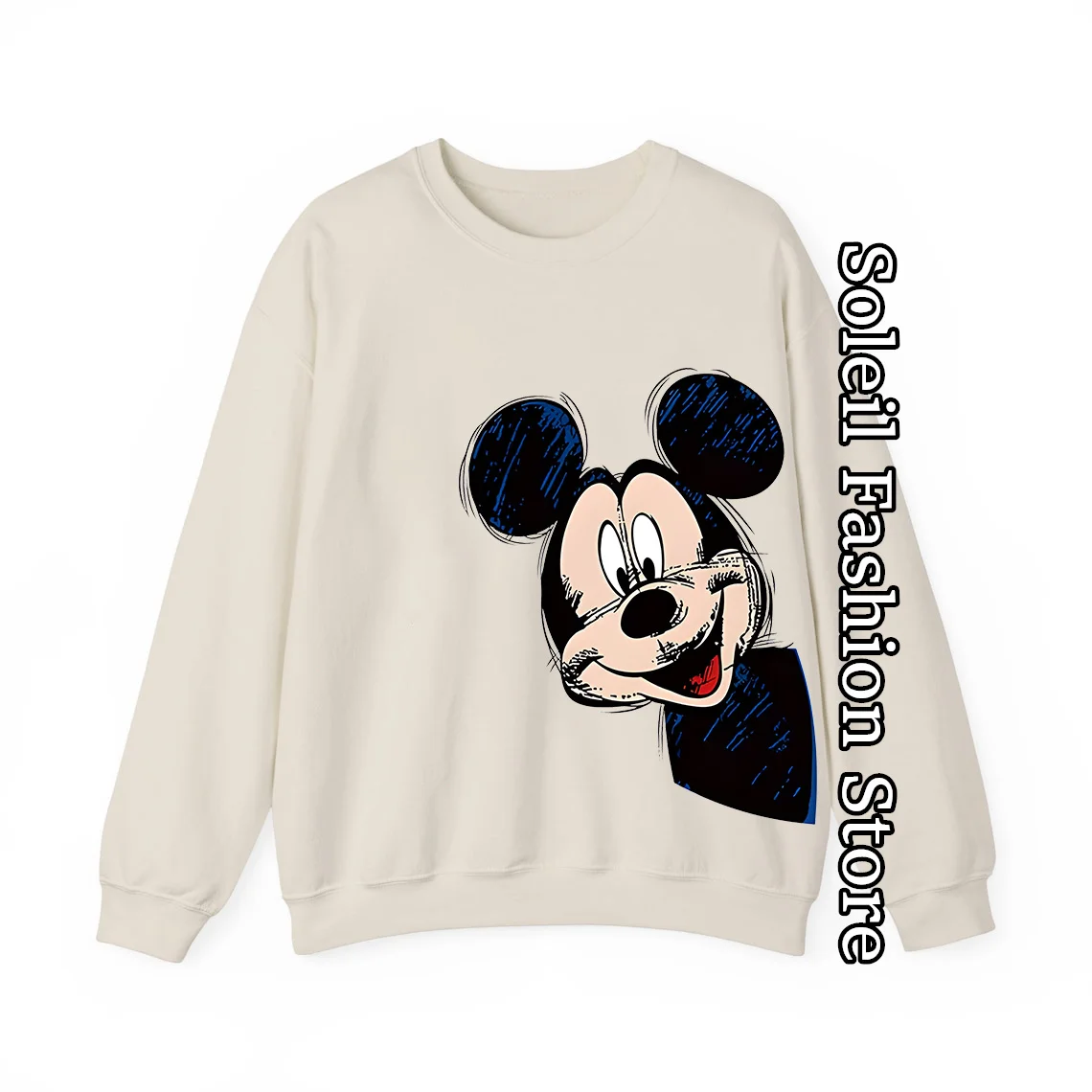 Mickey Mouse Sweatshirt Women Fashion Disney Cartoon Pullover Trendy Coat Long Sleeve Crewneck Clothing Daily Casual Outfit