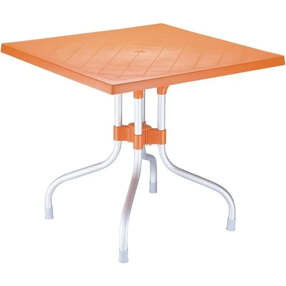 

Forza 31" Square Folding Patio Dining Table in Orange, Commercial Grade