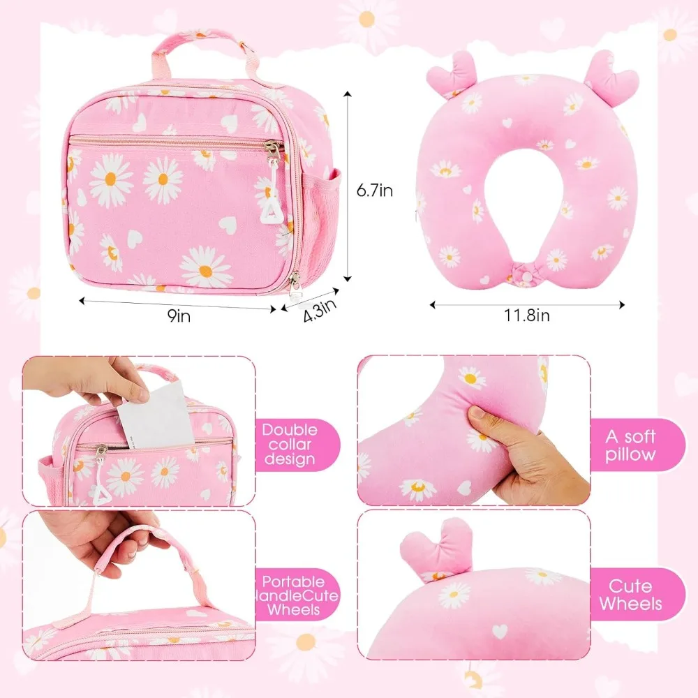 Детский 17-дюймовый набор чемоданов на колесиках с леопардовым узором для мальчиков и девочек — идеальный подарок для школы и путешествий