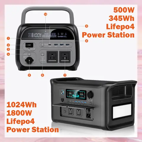 CTOLITY AP1000/AP400 Pertable Selar Generator 1024Wh/345.6Wh Lifepo4 Battery Power Station Pure Sinve Wave emergency Supply