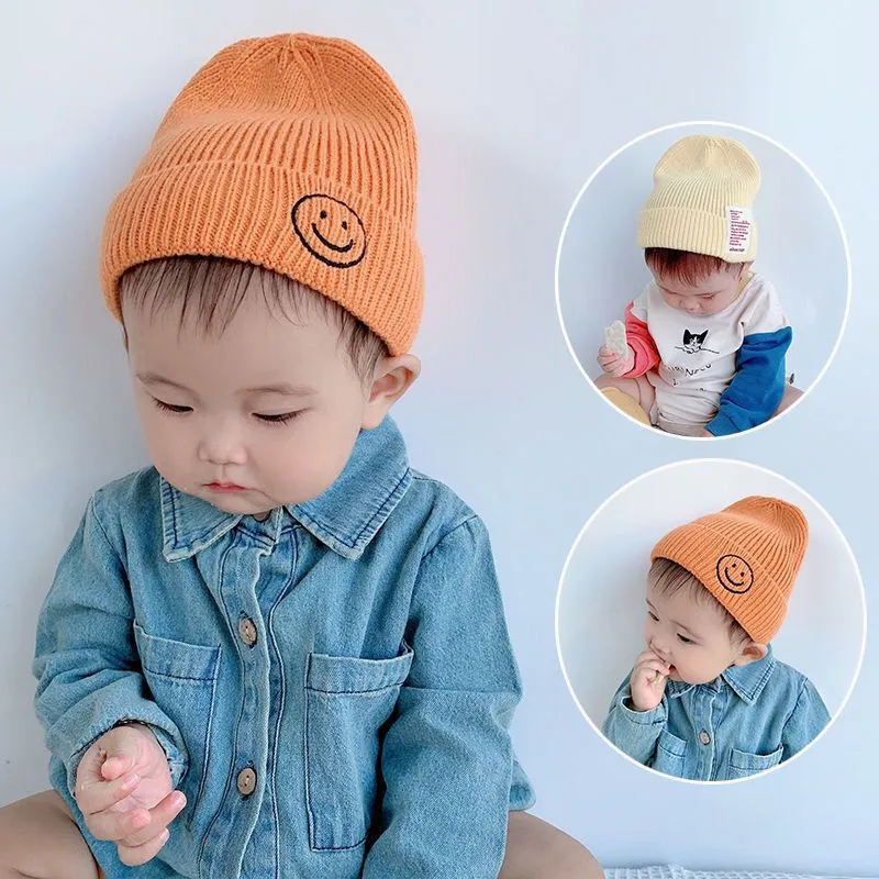 Children\'s hats Autumn and winter knitted hats Warm beanie baby hats Windproof ear protection hats Boys and girls pullover hats