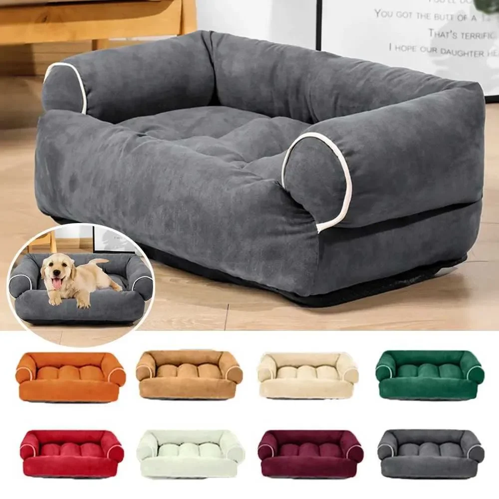 Kennels Pens S/M/L/XL Bed Sofa Deep Sleep Square Thickened Warm Cat Mat Small Dog House Pet Products Breathable Blanket Winter Y