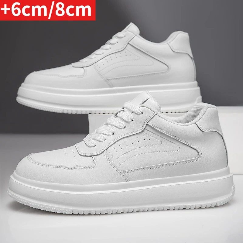 

Luxury Elevator Shoes Men Women Sneakers Height Increasing Invisible 6 8 CM Heighten Sports Man Taller Lift White Shoes