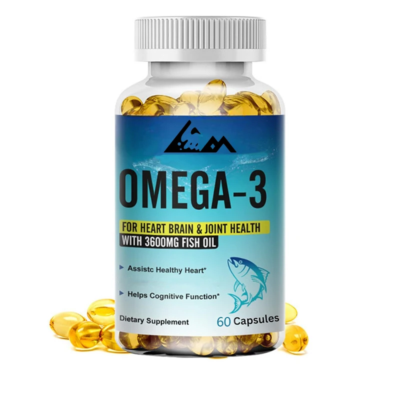 Natural fish oil, healthy heart, supports circulatory function, improves cardiovascular health, 60 soft capsules