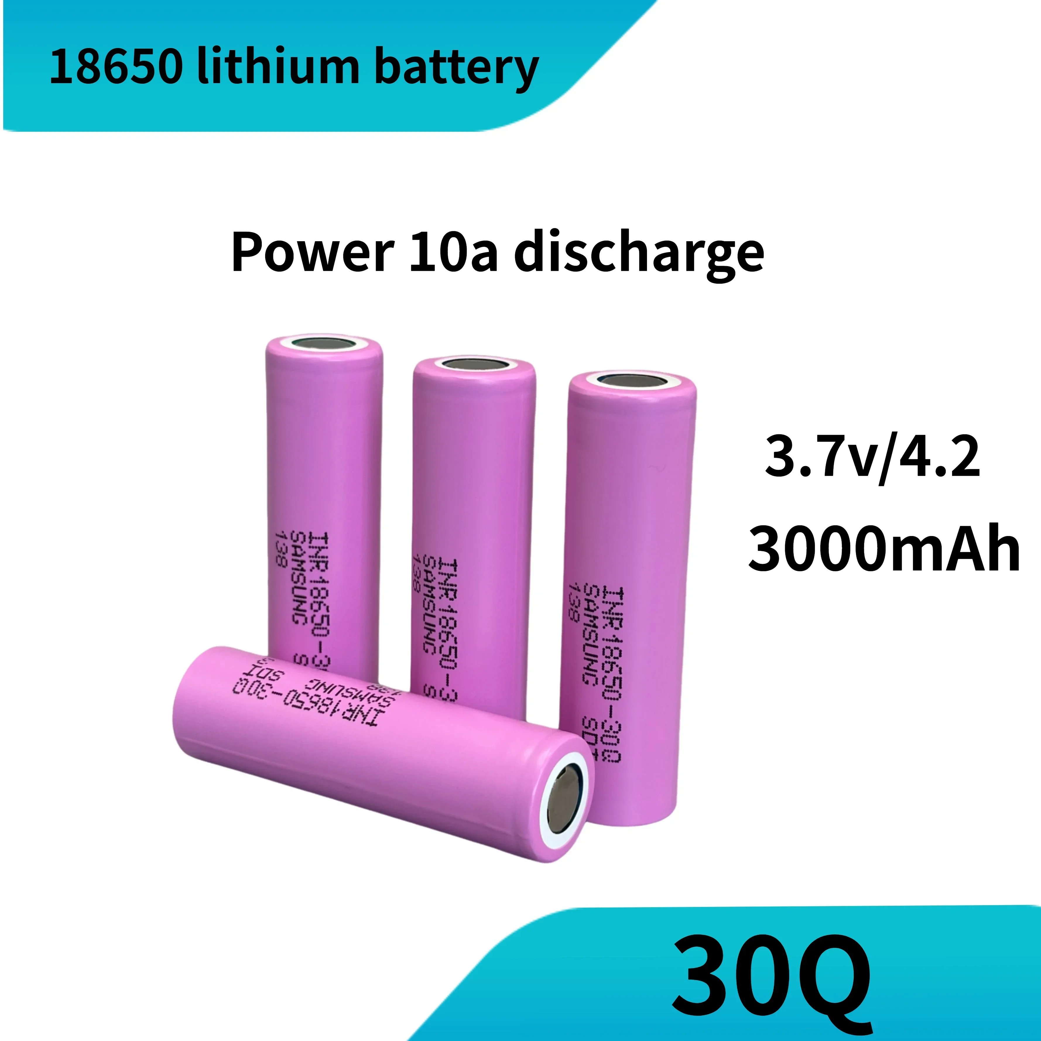 

100% Original INR 18650 battery 3.7V 3000mAh INR18650 30Q li-ion Rechargeable Batteries Hight Power Discharge 30A Larger Current