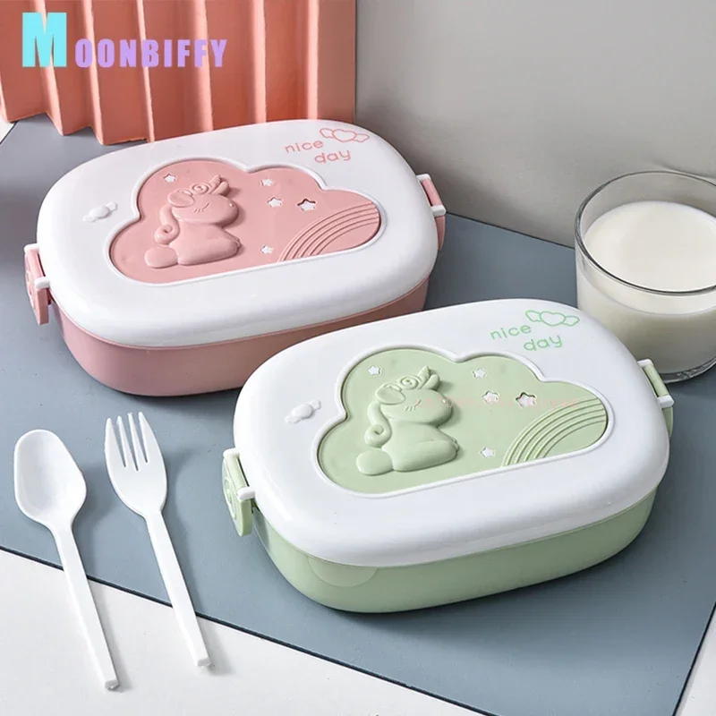 Cute Lunch Box for Kids Compartments Microwae Bento Lunchbox Children Kid School Outdoor Camping Picnic Food Container Portable