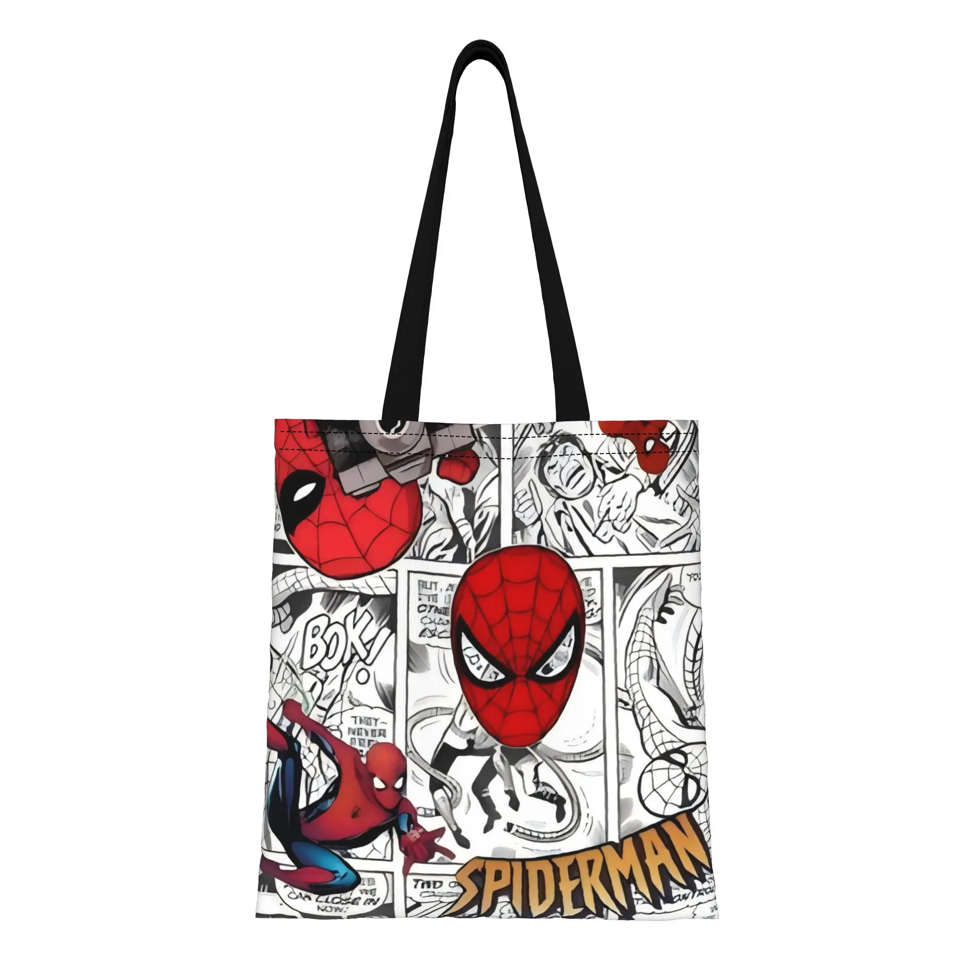 

Spider man Marvel Canvas Tote Bag Perfect for Outdoor Women's Top-Handle Bags
