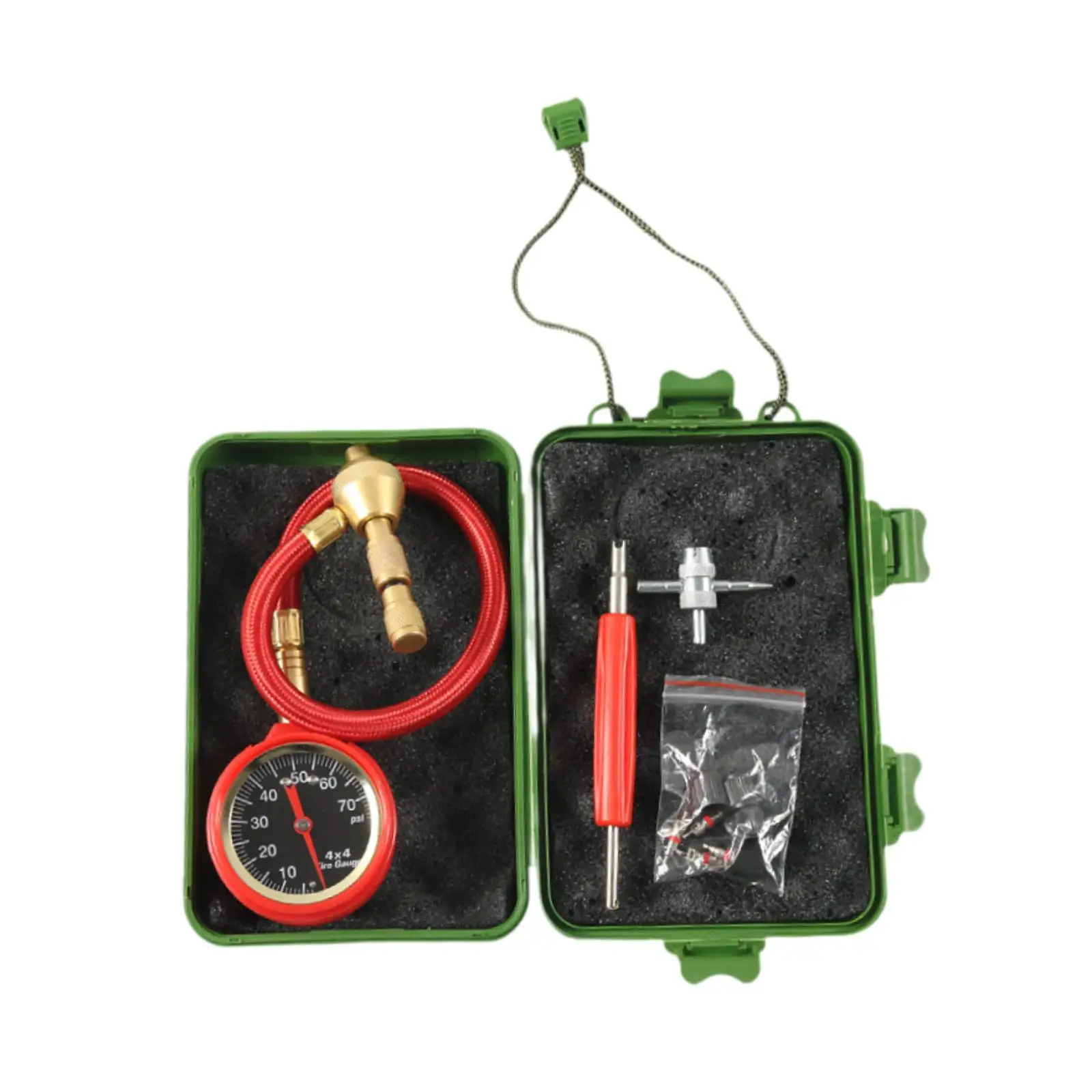 Kit de desinflado de neumáticos profesional de alto rendimiento con estuche medidor de presión de neumáticos portátil para vehículos todoterreno motocicleta ATV