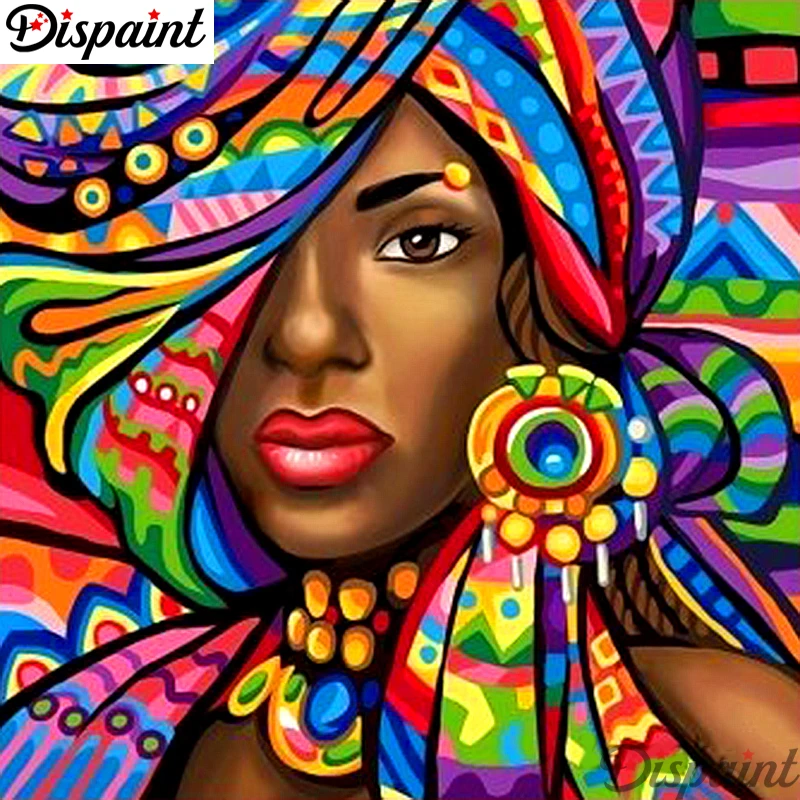 

Dispaint Full Square/Round Drill 5D DIY Diamond Painting "African woman" Embroidery Cross Stitch 3D Home Decor A10186