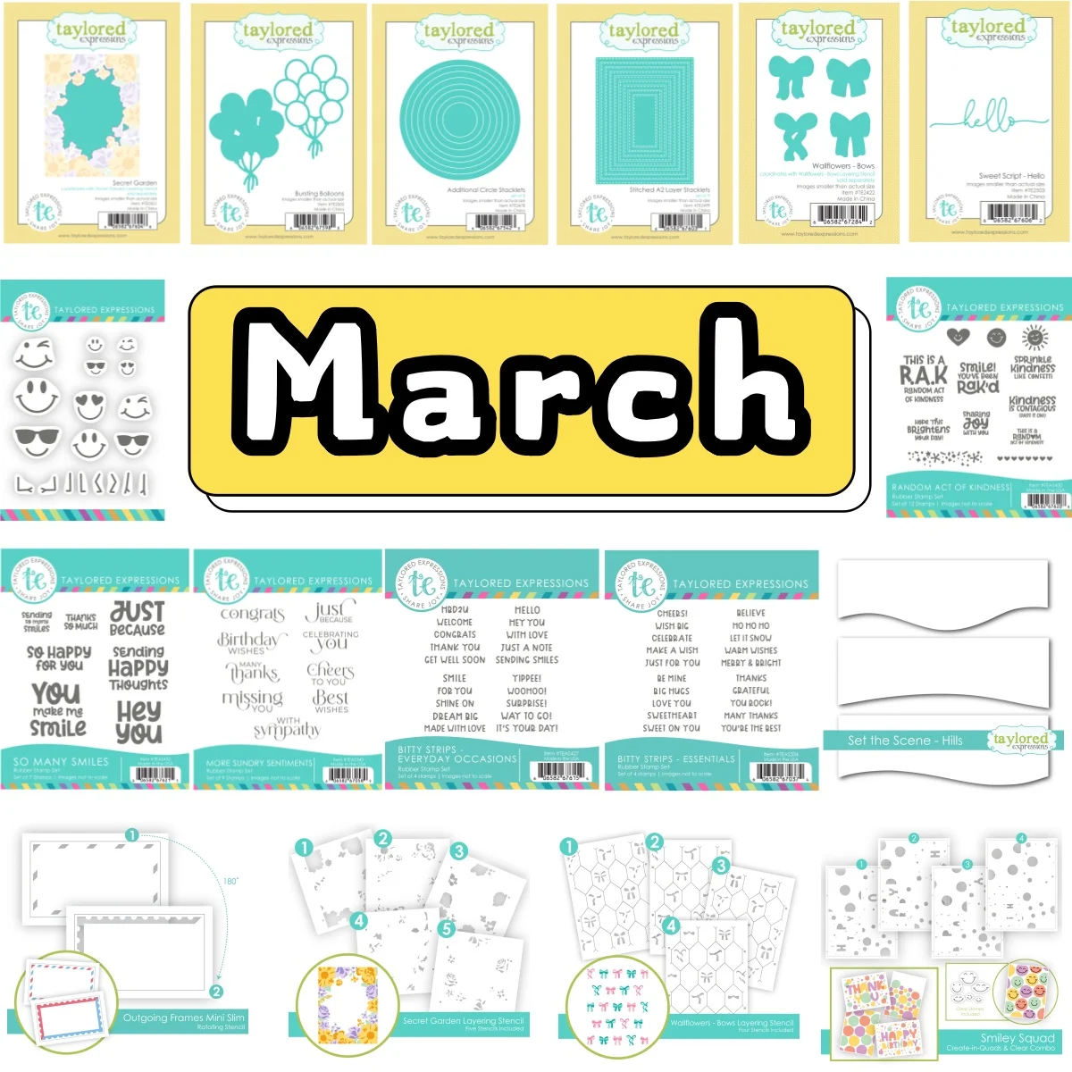 

2026 March Garden Metal Cutting Dies Clear Stamps Layering Stencil for DIY Greeting Card Making Scrapbooking Craft Paper