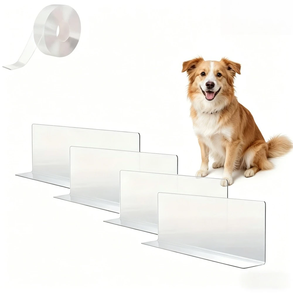 Barrera Transparente Ajustable de PVC — Barrera para Mascotas, Barrera Debajo de la Cama, Protector de Espacios, Protector de Seguridad para Sofá