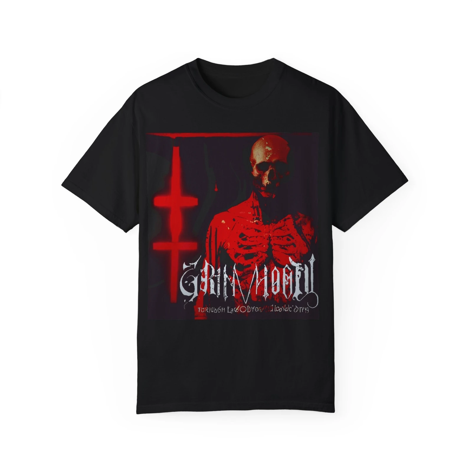 Gothic Skeleton T-Shirt, Unisex Vintage Tee, Edgy Artwork, Halloween Shirt, Punk