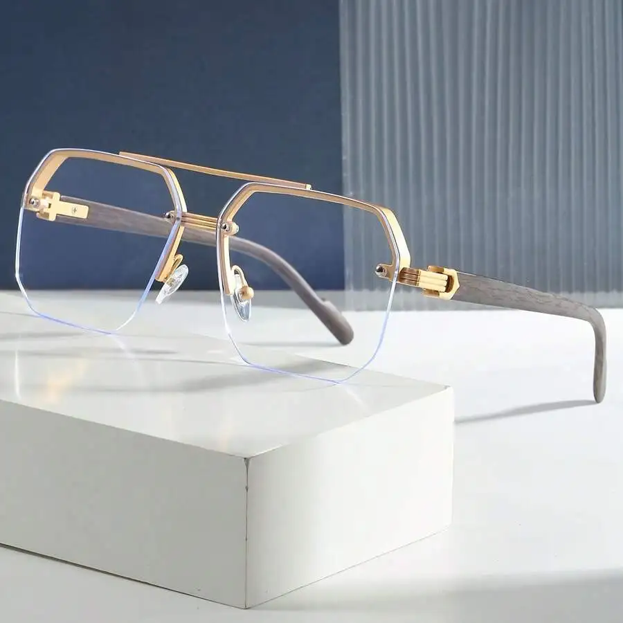 

2025 Fashion Polygonal Frame Flat Glasses For Computer And Phone Screen Use