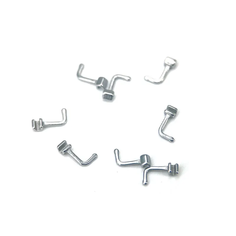 10pcs/Box Dental Orthodontic Crimpable Hook T-type Hooks on the Arch Wires Bondable Lingual Button With Buccal Tube