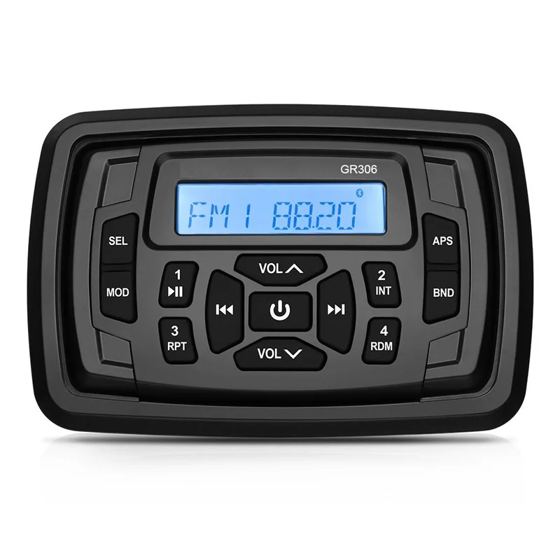 

Marine Stereo BT Waterproof Boats Golf Cart Radio Digital Media Stereo Receiver