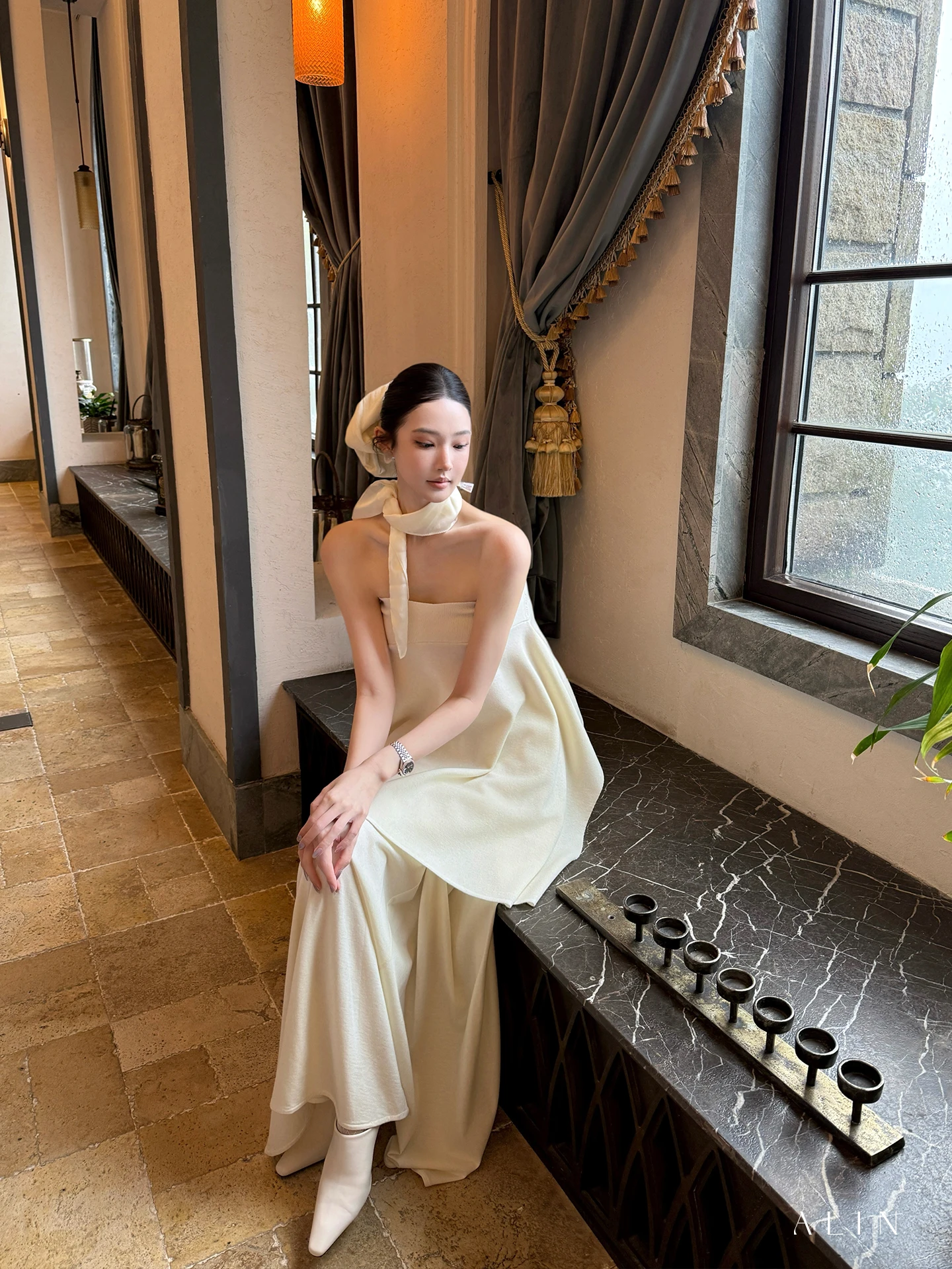 

Осенний комплект Alin: асимметричный топ-бретель и юбка А-силуэта, женская модная повседневная одежда свободного кроя