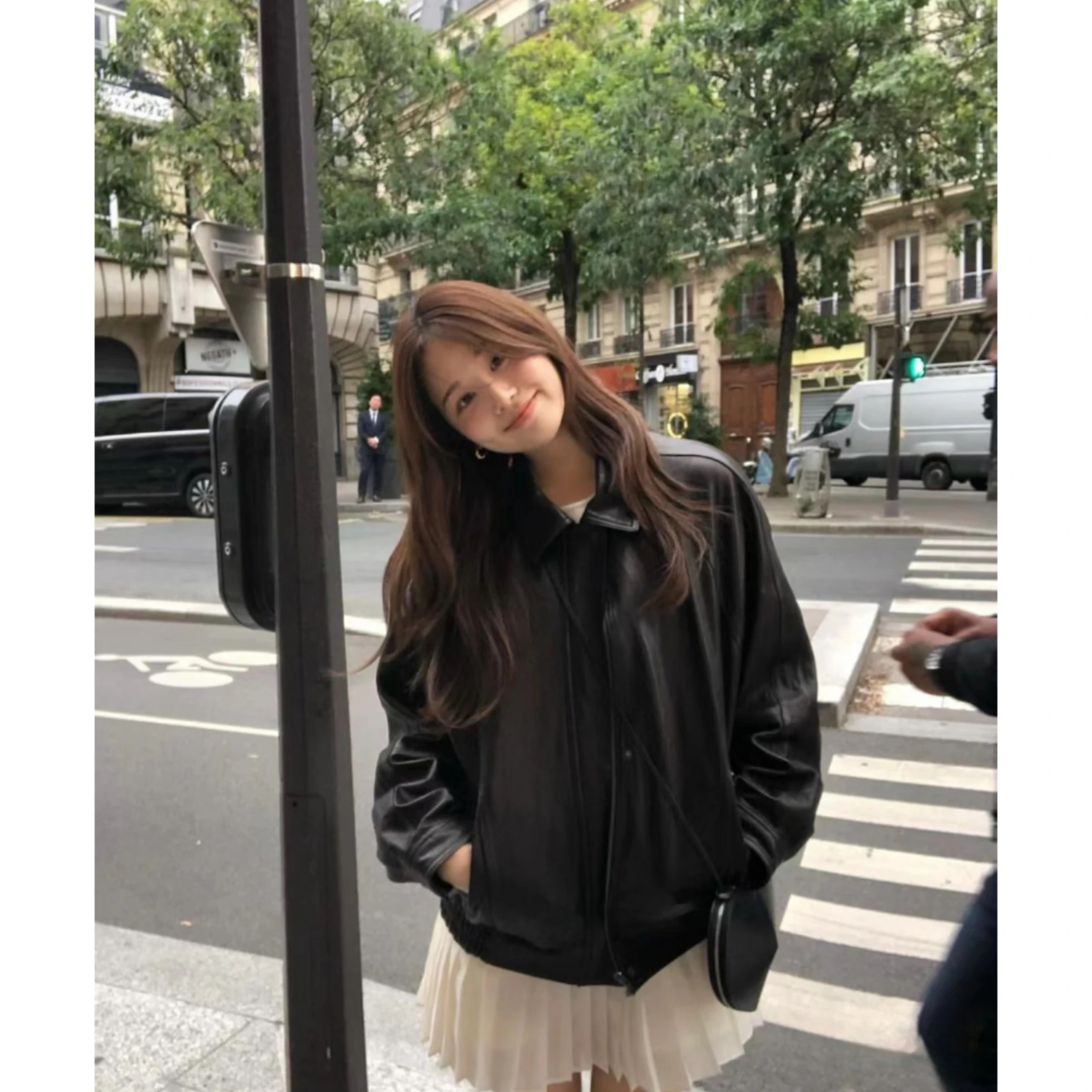 Jaet de cuero informal de alta calidad para mujer, Color puro, Retro Sle Dongda Gate Ounce, prendas de vestir exteriores defectuosas, para ir al trabajo, Sle Long...