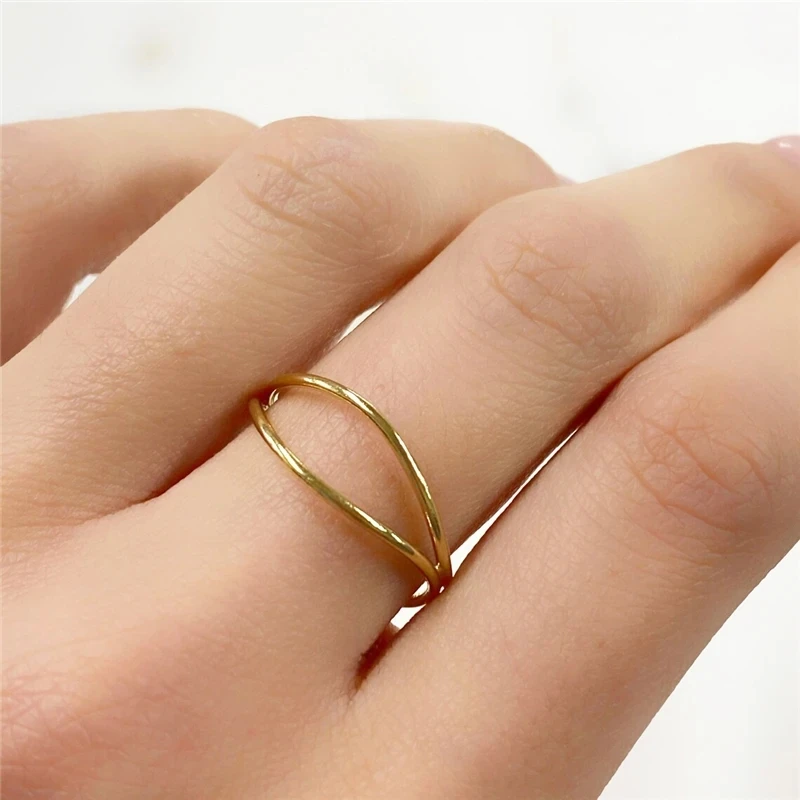 Anéis de onda para mulheres, 14k Gold Cheio, Boho Jewelry, Minimalista Knuckle Ring, Anéis Acessórios, Atacado