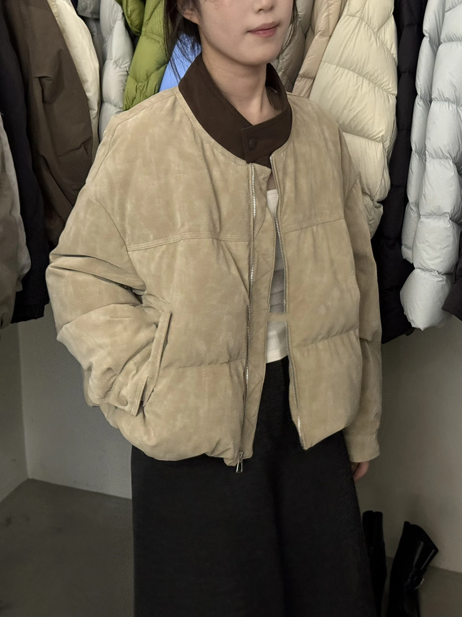 

Корейская стеганая хлопковая куртка-пальто для женщин, теплая зимняя, в стиле «хлебный пуховик», цветной блок, верхняя одежда, повседневный стиль для женщин