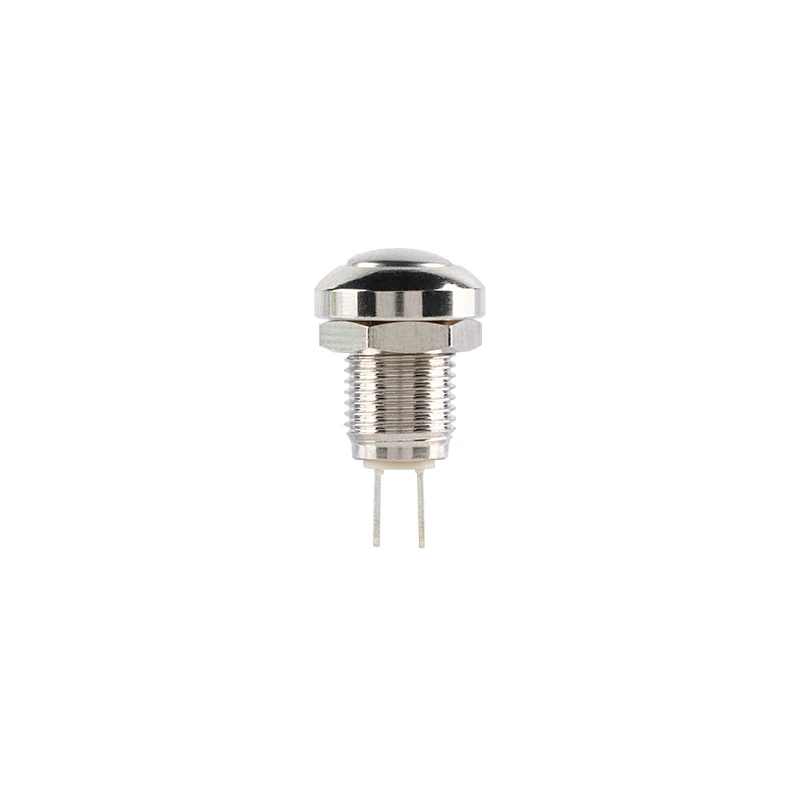 8mm Chwilowy przełącznik przyciskowy 36V Wodoodporny przycisk zasilania Mały okrągły chromowany stal nierdzewna Metal 2pin Samochodowy silnik samochodowy PC Powe — zdjęcie 4