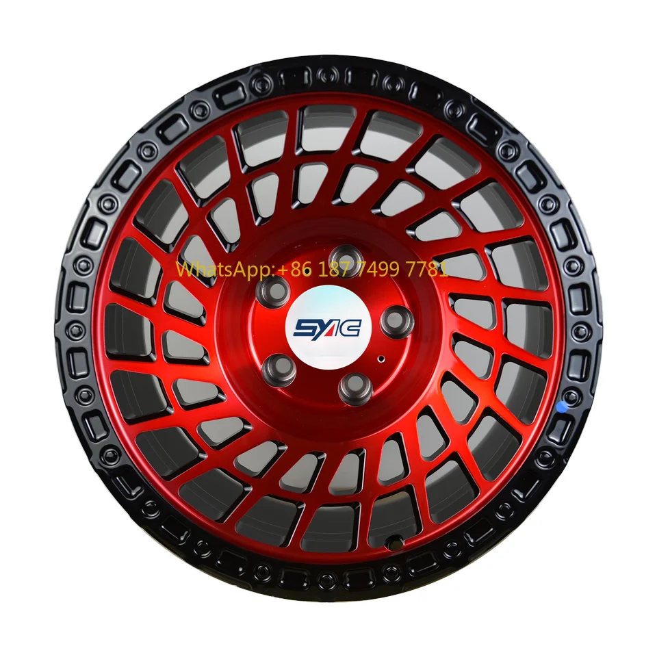 

17 Inch OFF-ROAD Car Rims 6 Holes 6061-T6 Aluminum Alloy Wheels Bright Black Machined Face With Decorative Nails Colourful Rims