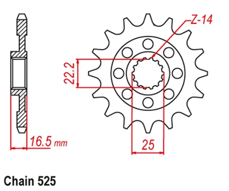 525 Motorcycle Front Sprocket For Ducati 999 1100 1000 1200 Monster Hypermotard Multistrada 1098 1099 Steetfighter 1198 Diavel