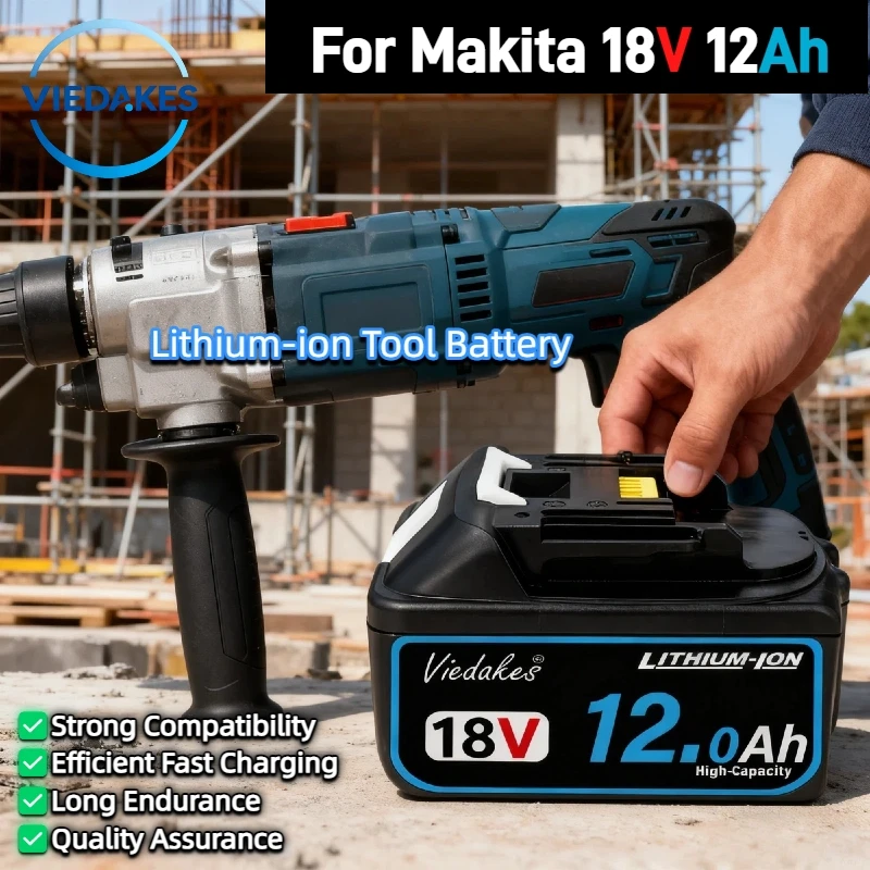 

rechargeable 18V 8.0Ah 10.0Ah 12.0Ah replacement lithium ion battery, for Makita drill DDF487 DTW700 DHP489 DGA404 DTD173✅